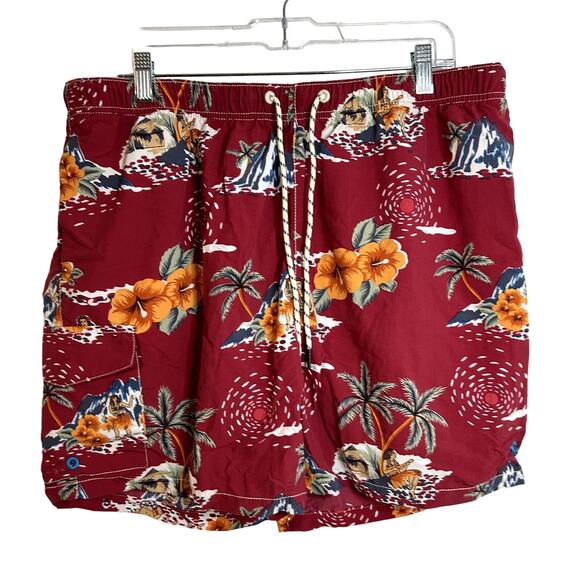 Tommy Bahama Swim Trunks Mens Size XL Red Floral Resort Hawaii Preppy Gorpcore - Picture 1 of 5